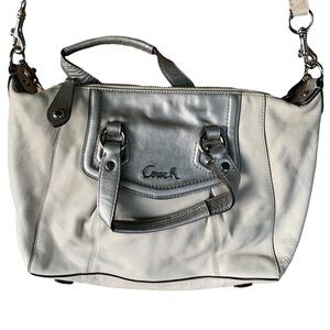 Coach Ashley Leather Handbag Silver Purse